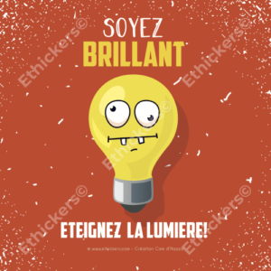 Sticker de l'écogeste "éteindre la lumière"