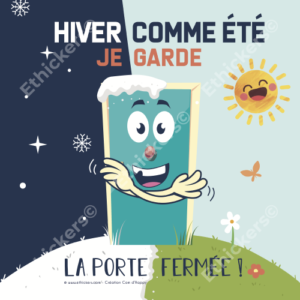 Sticker de l'écogeste "je garde la porte fermée"