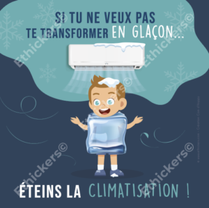 Sticker de l'écogeste "éteindre la climatisation"